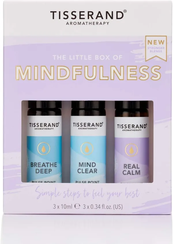 Tisserand Aromatherapy - The Little Box of Mindfulness - Breathe Deep, Mind Clear, Real Calm - 100% Natural Pure Essential Oils - 3x10ml